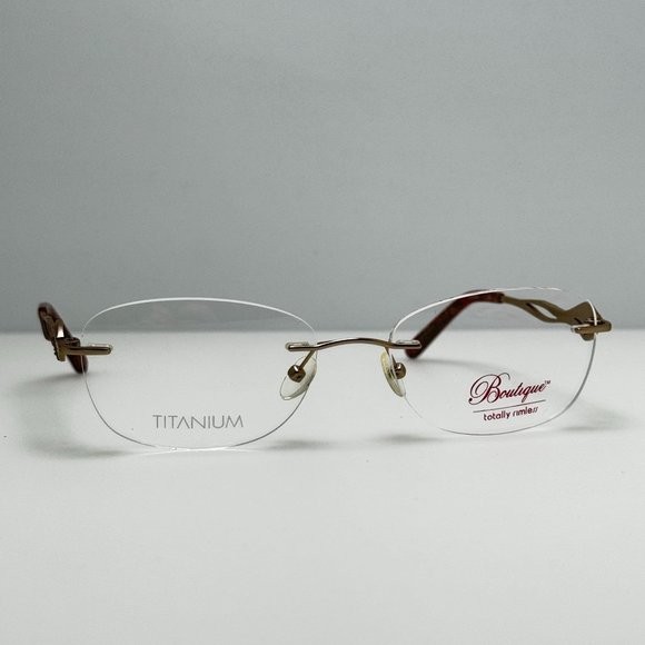 Boutique Eyeglasses Eye Glasses Frames Pave 242 Gld 52-17-135 Titanium main image 5